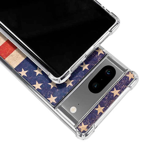 Distressed American Flag Google Pixel 7a Clear Case
